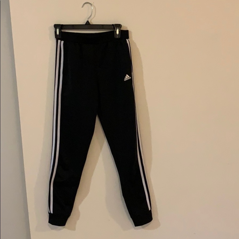 Adidas Black with White Stripes Joggers (Kid’s)